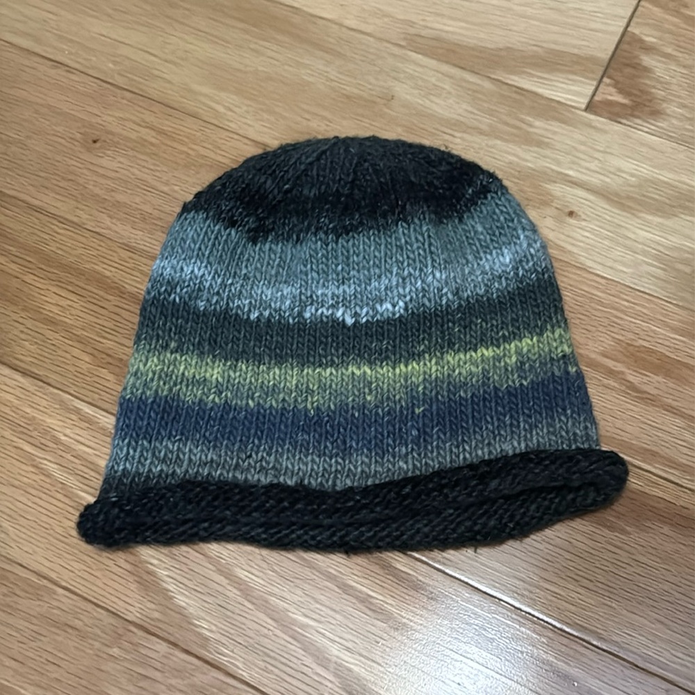 Nice hand knit toddlers gender neutral winter hat